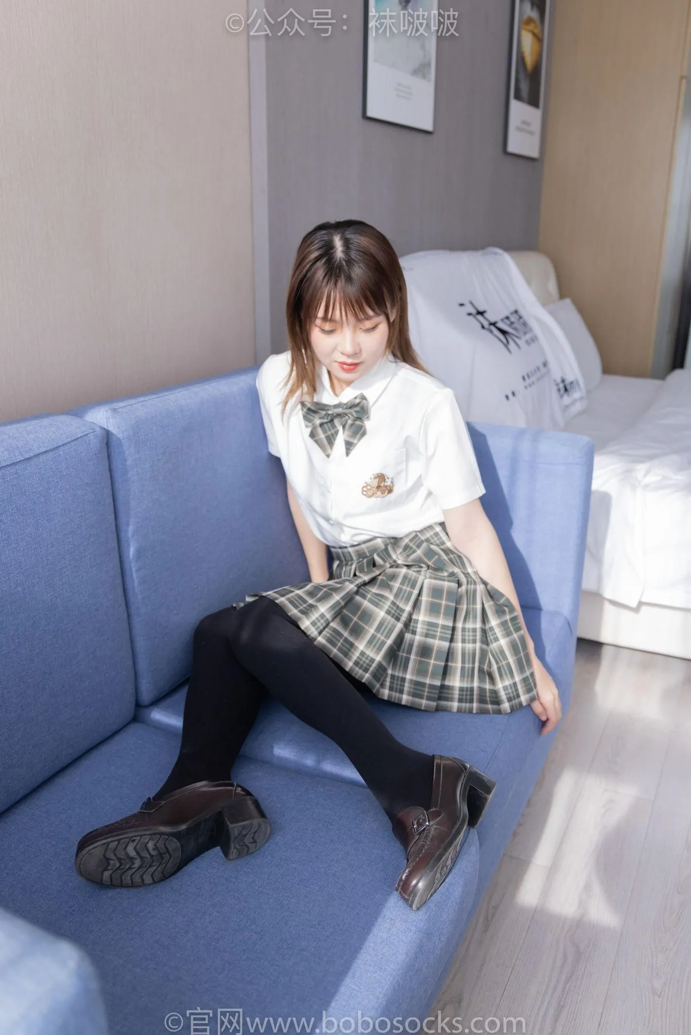 [BoBoSocks袜啵啵]NO.056 朵朵-JK制服、皮鞋、厚黑丝 [135P]插图8
